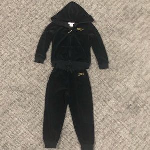 Juicy Couture Black Velour Tracksuit Kids Toddler Size 4T